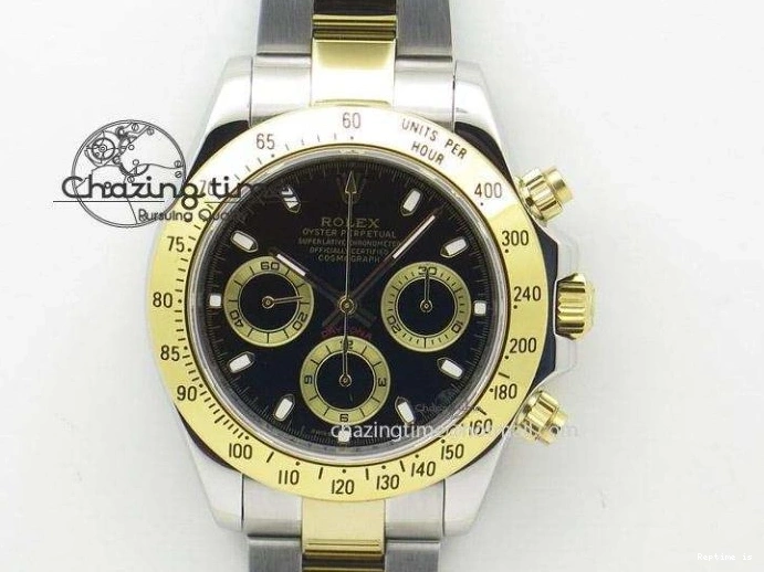 1225 Premium DAYTONA 116519 SS OMF BEST EDITION BLACK DIAL ON OYSTERFLEX STRAP A7750 (SLIM MOVEMENT) 1788